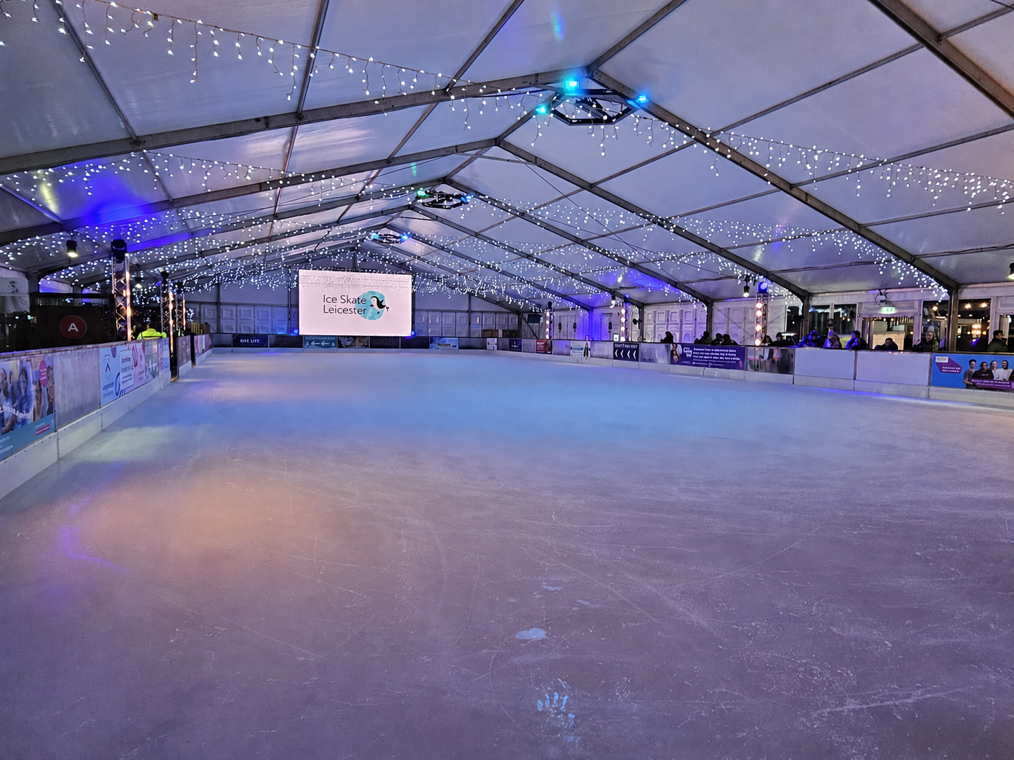 Students enjoying the real ice rink at Ice Skate Leicester